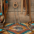 Checkerboard pendant necklace with silver-tone chain and round multicolor checkered medallion